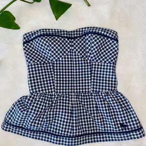 Abercrombie & Fitch checkered strapless shirt